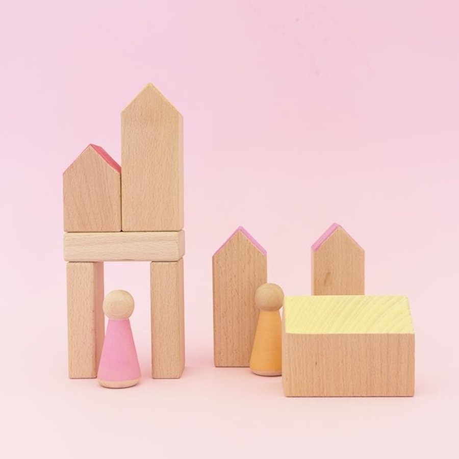 Kids Toys Euca Small World Play | Wooden Houses