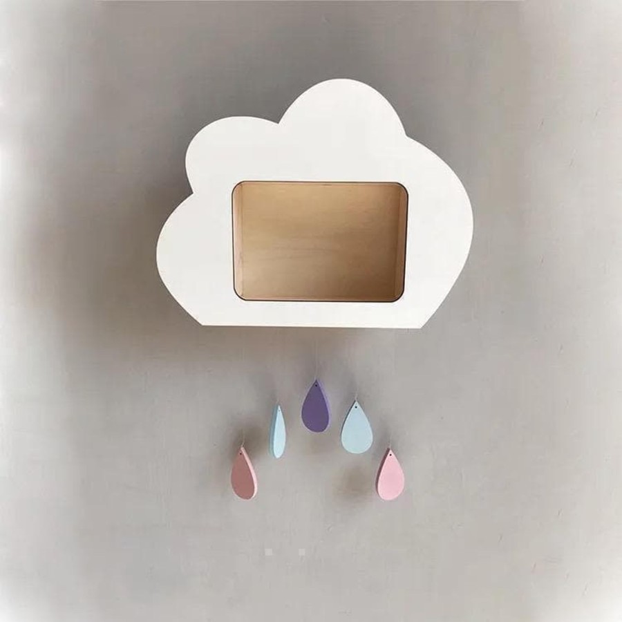 Babies & Toddlers My Happy Helpers Playroom Decor | White Bedroom Cloud Wall Shelf