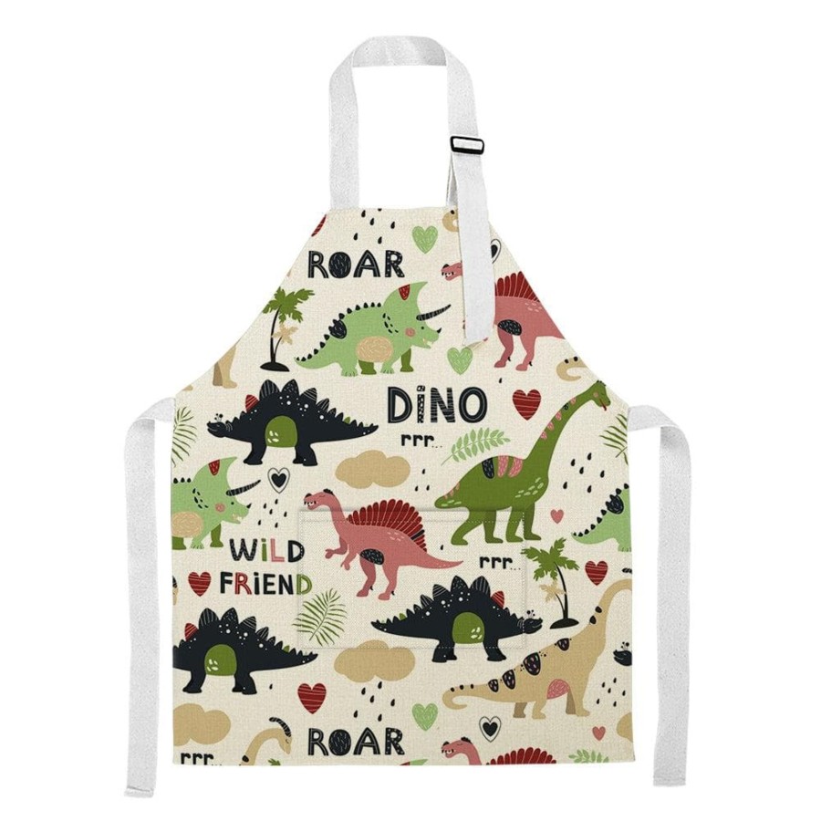 Kids Toys My Happy Helpers Wooden Food Sets | White Dinosaur Toddler Apron - Small