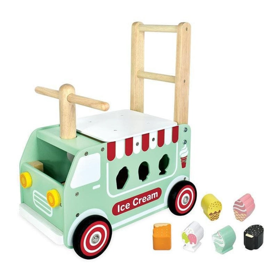 Babies & Toddlers Im Toy Wooden Walker Wagons | Walk And Ride Ice Cream Truck Sorter