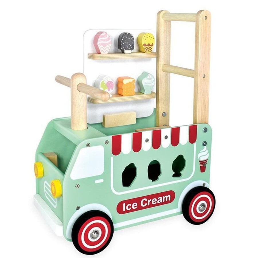 Babies & Toddlers Im Toy Wooden Walker Wagons | Walk And Ride Ice Cream Truck Sorter