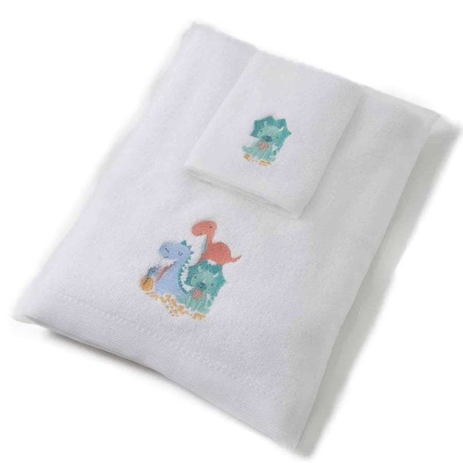 Babies & Toddlers Jiggle & Giggle Hooded Towels | Green Dino Baby Bath Towel & Face Washer