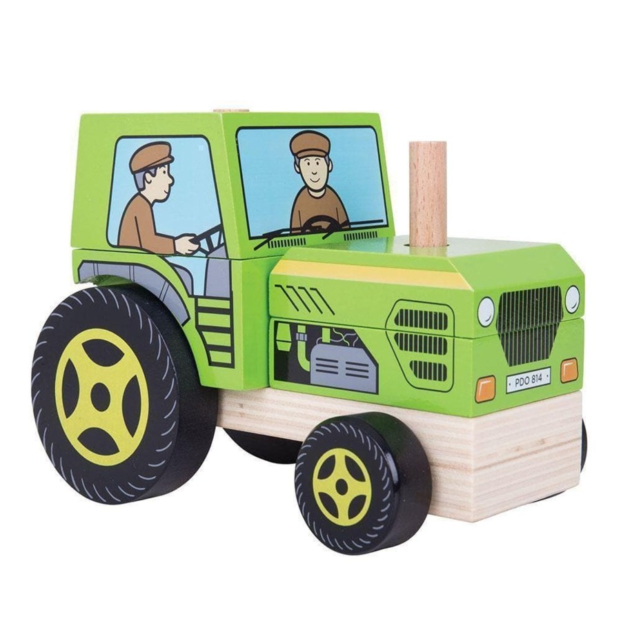 Kids Toys Bigjigs Construction Vehicle Toys | Stacking Tractor