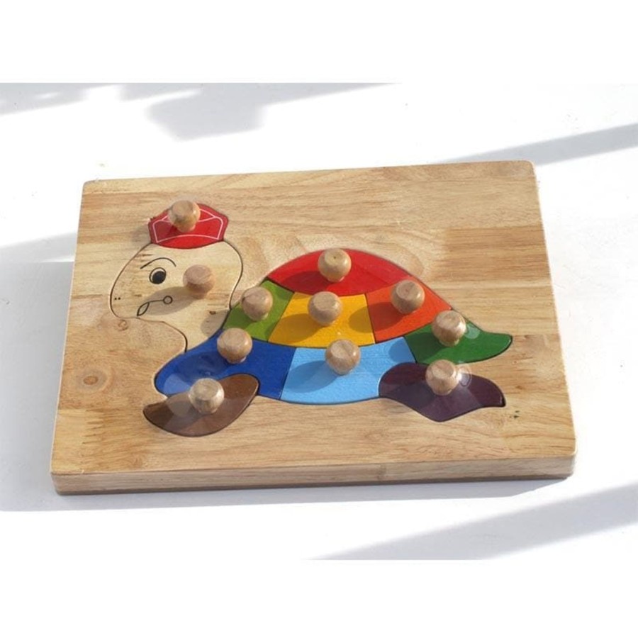 Kids Toys Qtoys Wooden Puzzles | Little Turtle Knob Puzzle