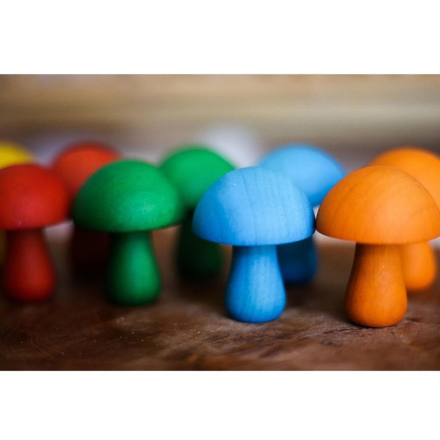 Kids Toys Qtoys Loose Parts Play | Coloured Mushrooms (Set Of 10)