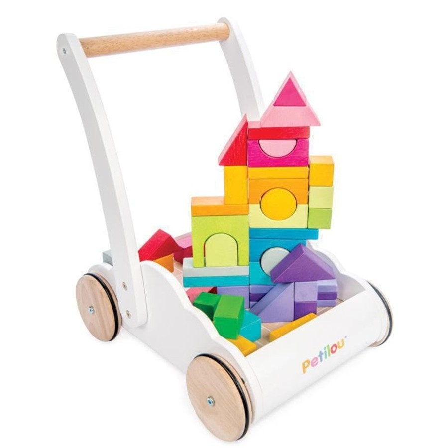 Babies & Toddlers Le Toy Van Wooden Walker Wagons | Petilou Rainbow Cloud Walker