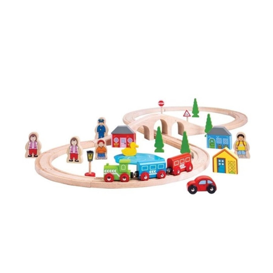 Kids Toys Bigjigs Wooden Toys | Figure Of Eight Train Set