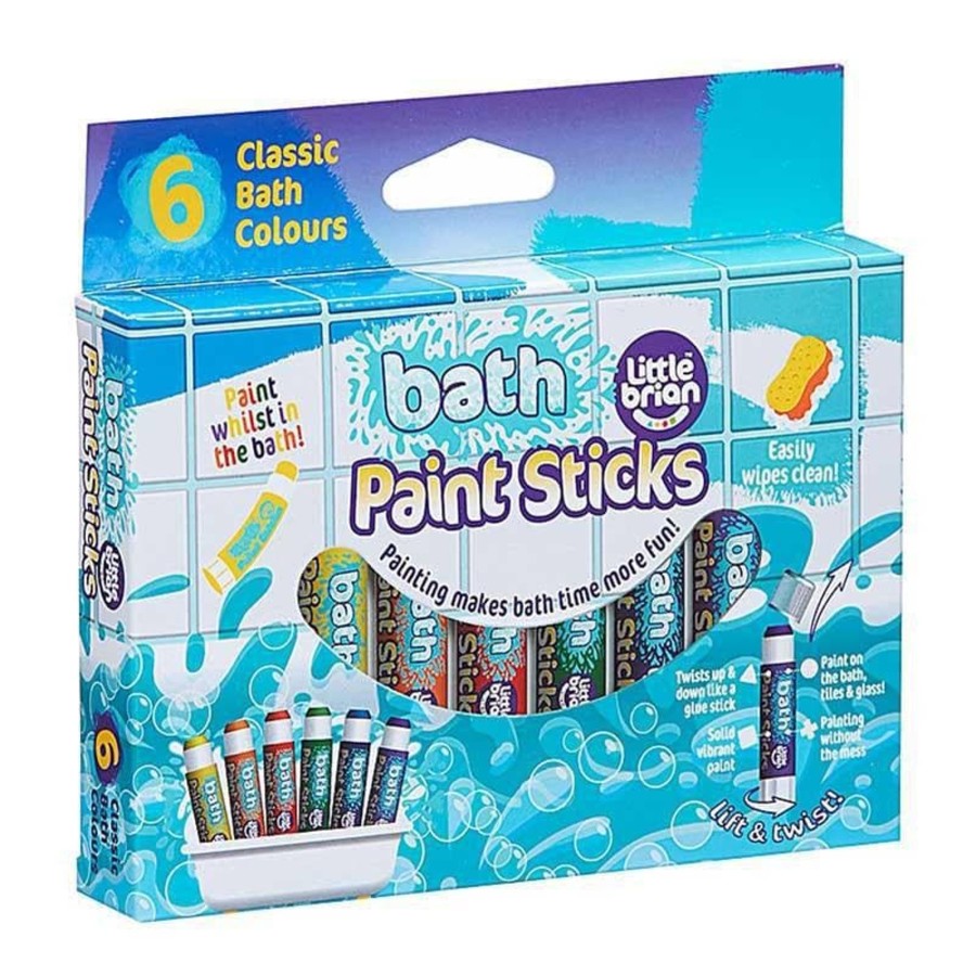 Kids Toys Little Brian Colour & Paint | Bath Paint Sticks - 6 Pack