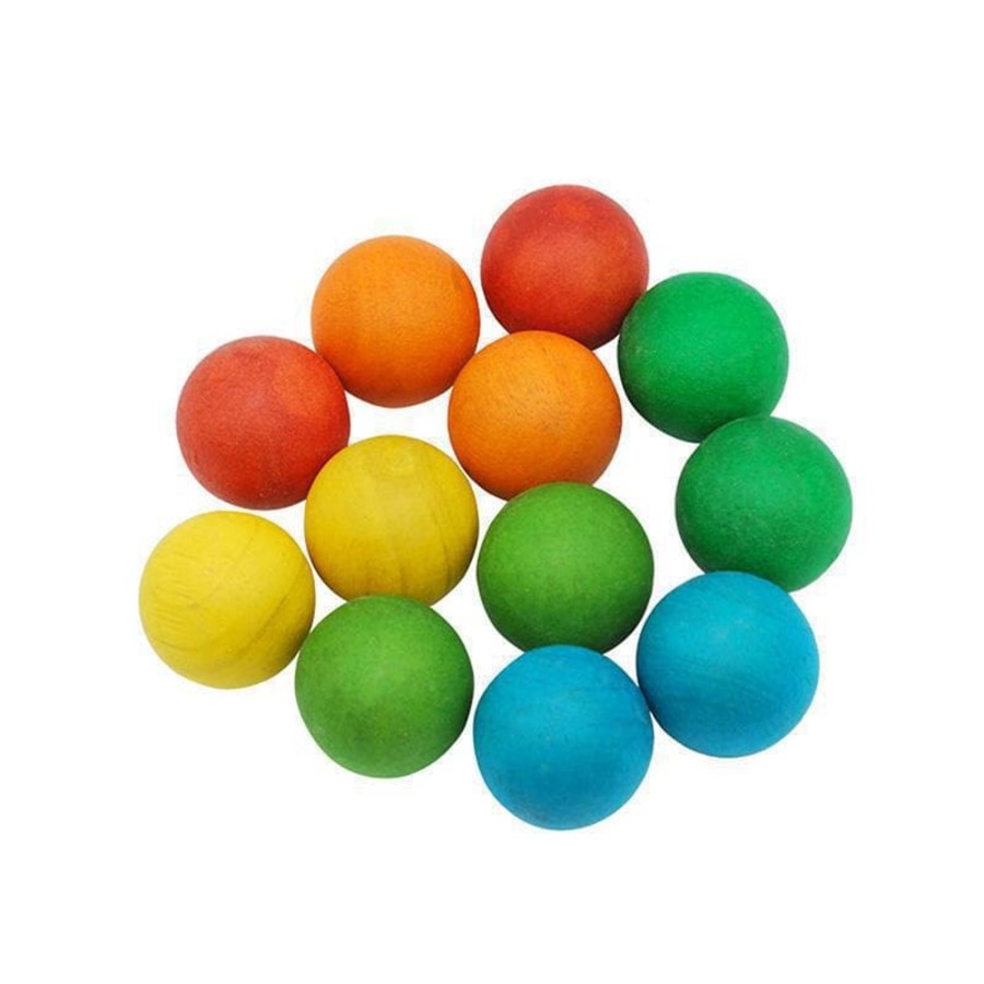 Kids Toys Qtoys Wooden Rainbows | Colour Balls Set Of 12