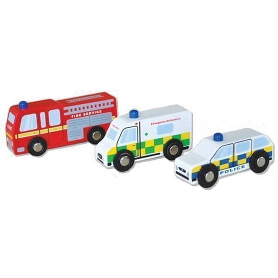 Kids Toys Indigo Jamm Wooden Toys | Emergency Vehicle Car Set