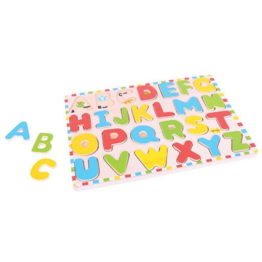 Kids Toys Bigjigs Montessori Toys | Inset Puzzle - Uppercase Alphabet