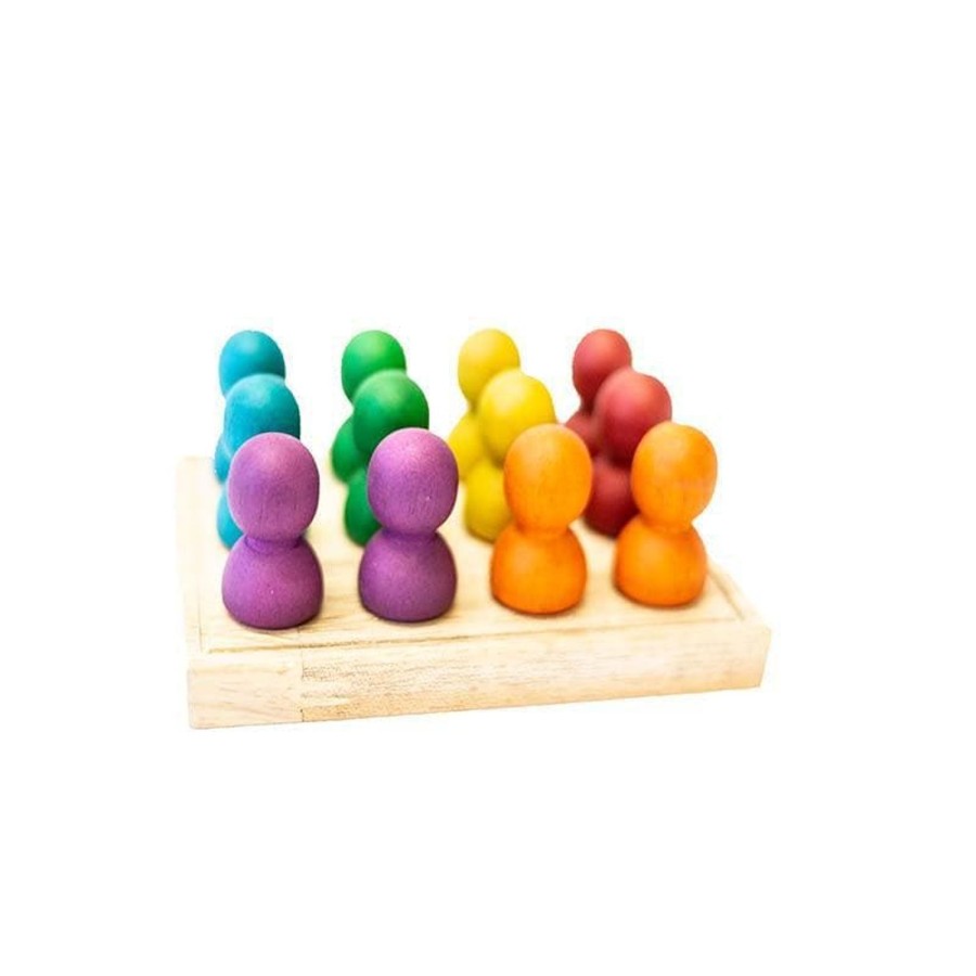 Kids Toys Qtoys Math & Numeracy | Rainbow Small People On Tray