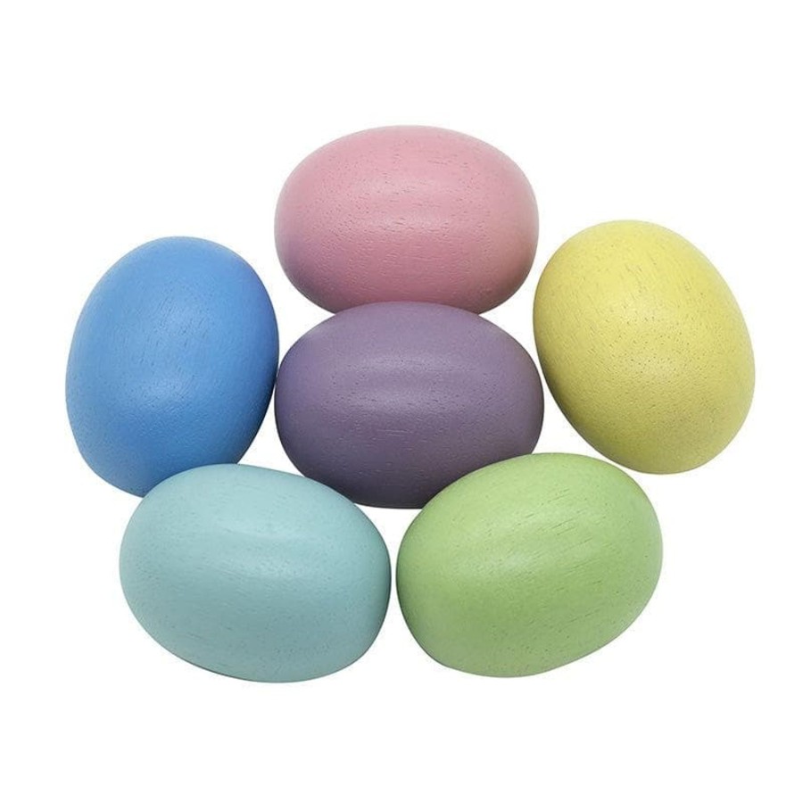 Kids Toys Qtoys Wooden Toys | Jumbo Eggs Set Of 6 - Pastel Colour