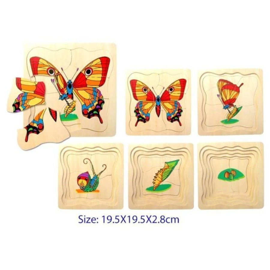 Kids Toys Fun Factory Wooden Puzzles | 5 Layer Butterfly Puzzle