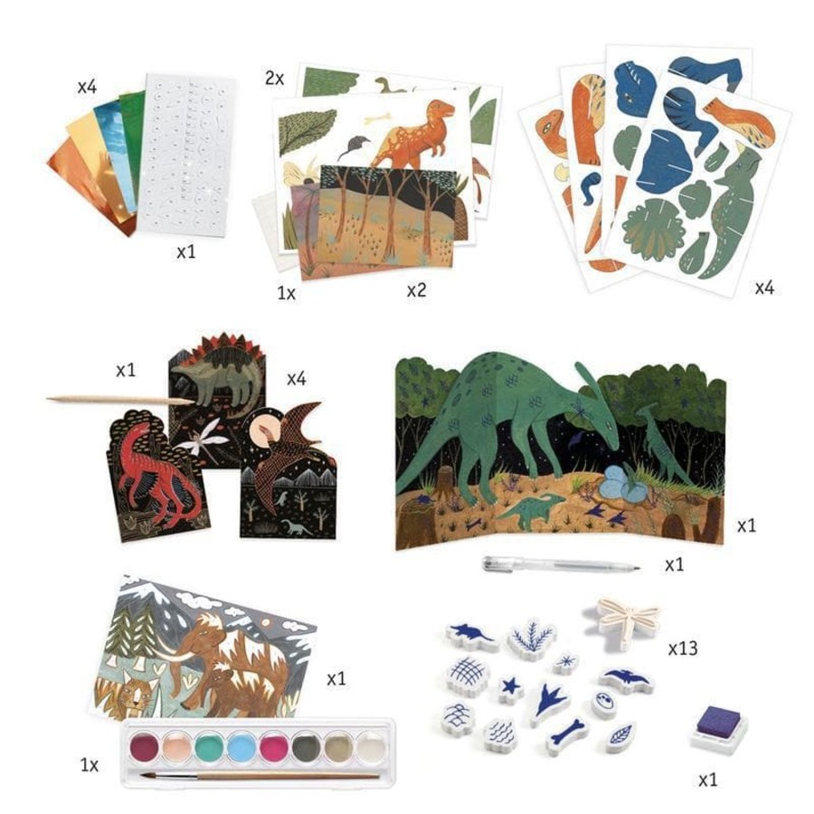 Kids Toys Djeco Craft Kits | The World Of Dinosaurs - Multi Craft Kit