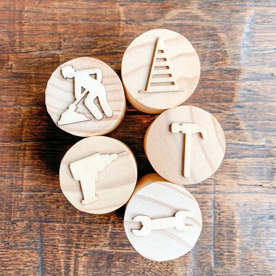 Kids Toys My Happy Helpers Wooden Stamps | Wooden Tools Dough Stamps