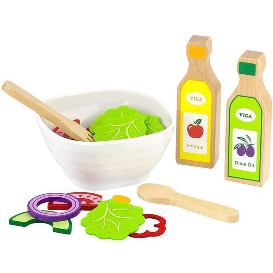 Kids Toys Viga Toys Wooden Food Sets | Salad Playset