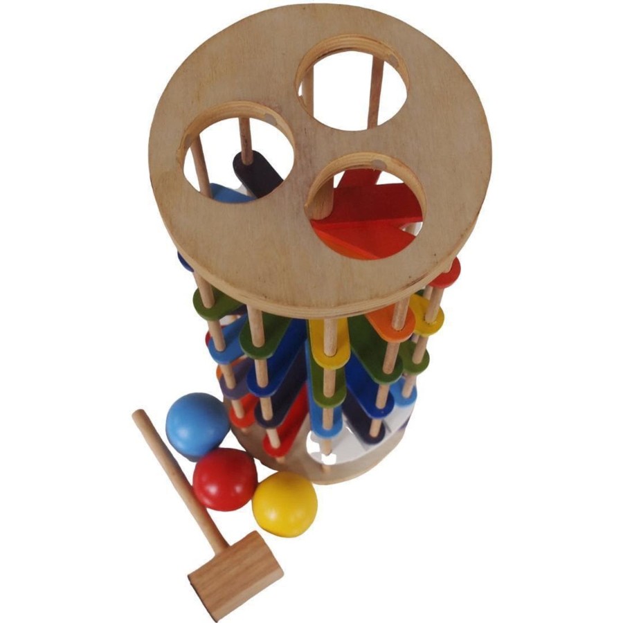 Kids Toys Qtoys Wooden Toys | Pound A Ball Tower