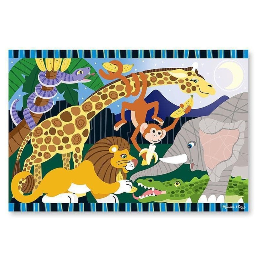 Kids Toys Melissa & Doug Wooden Puzzles | Safari Social Floor Puzzle 24Pc