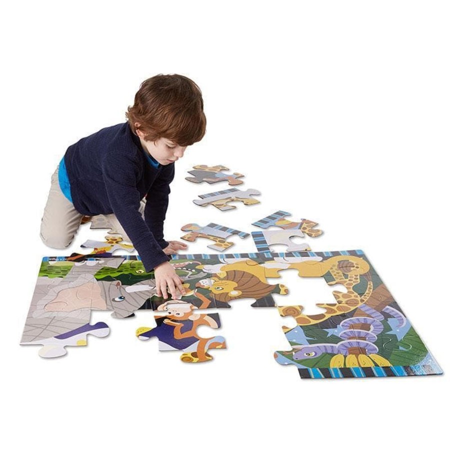 Kids Toys Melissa & Doug Wooden Puzzles | Safari Social Floor Puzzle 24Pc