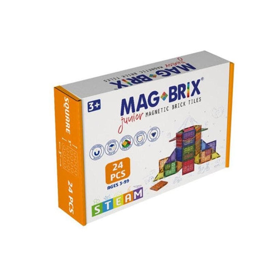 Kids Toys Magblox Construction Blocks | Magbrix Junior 24Pcs Square Pack