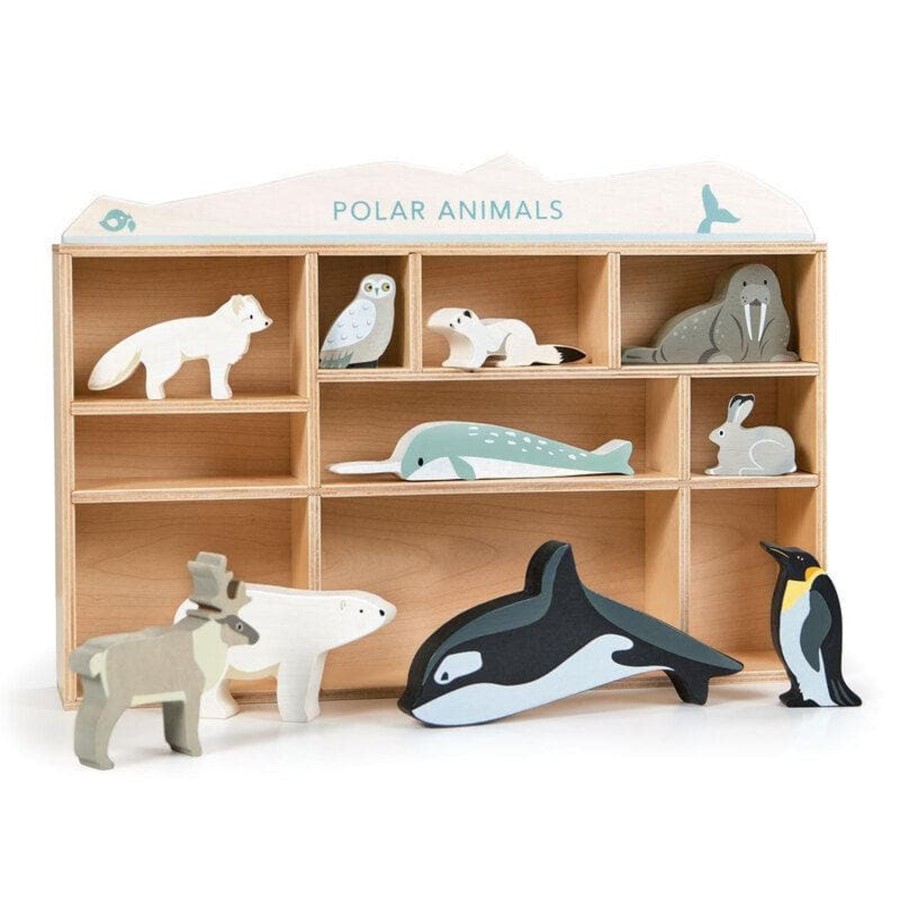 Kids Toys Tender Leaf Toys Open Ended Play | Polar Animals Display Shelf Set