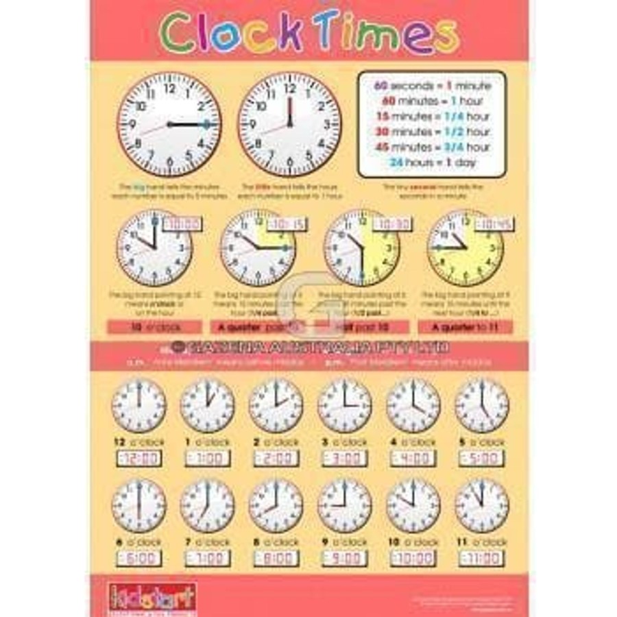 Kids Toys Kidstart Math & Numeracy | Clock Times And Money Chart