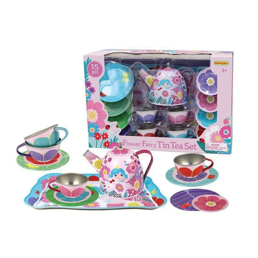 Kids Toys Kaper Kidz Kids Tea Sets | Flower Fairy Tin Tea Set