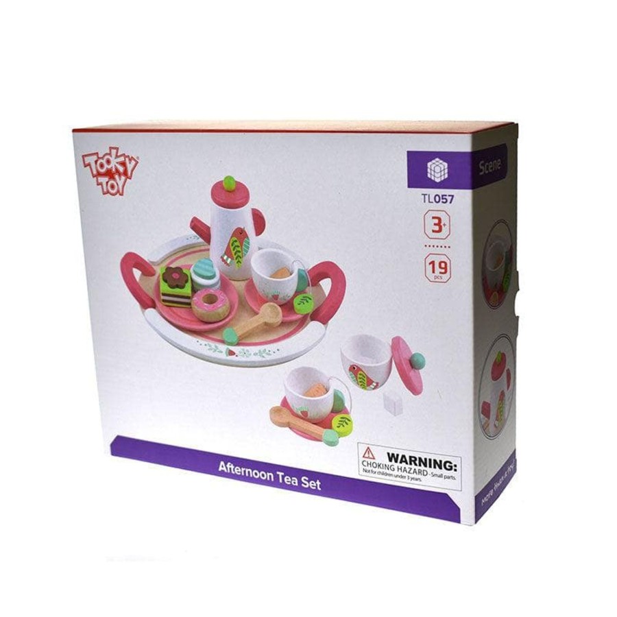 Kids Toys Tooky Toys Wooden Food Sets | Wooden Tea Set Bird Design