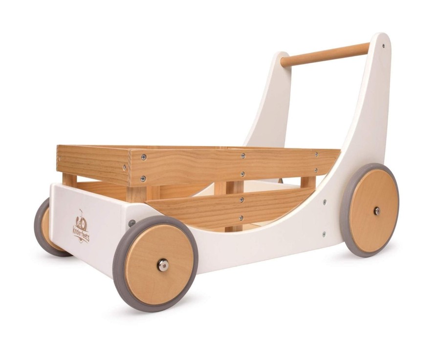 Kids Toys Kinderfeets Wooden Doll Prams | Kinderfeets Cargo Walker - White