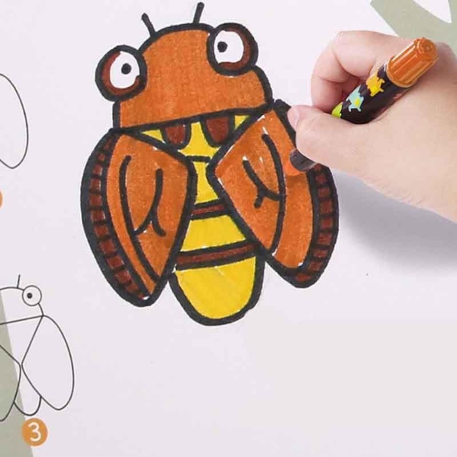 Kids Toys JarMelo Colour & Paint | Drawing Book - Cute Animal (Step By Step)