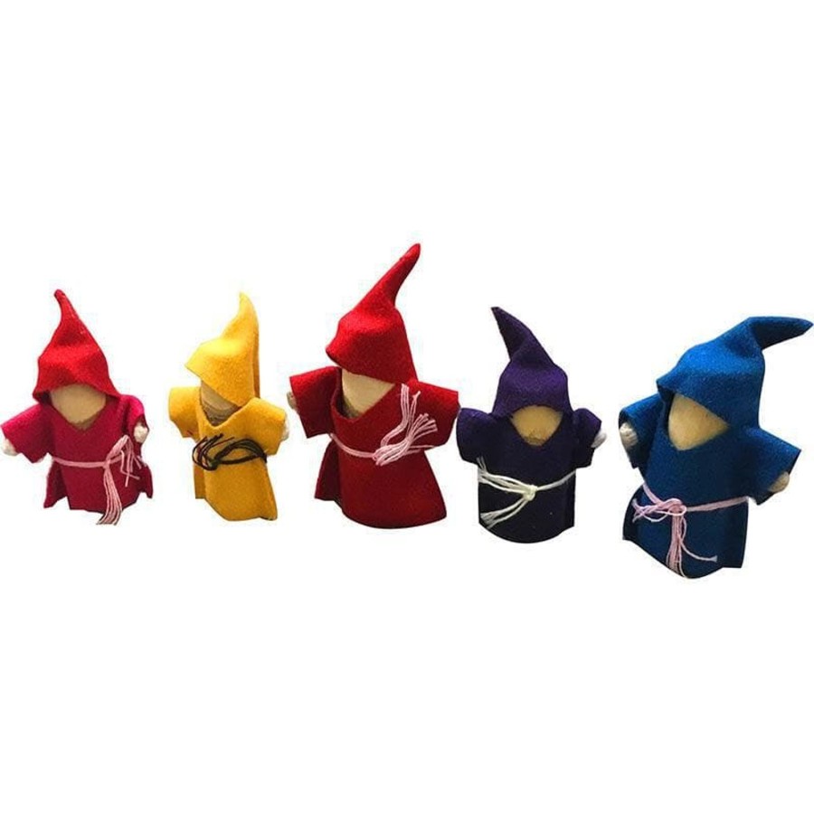 Kids Toys Qtoys Felt Toys | Wooden Gnomes Set Of 5