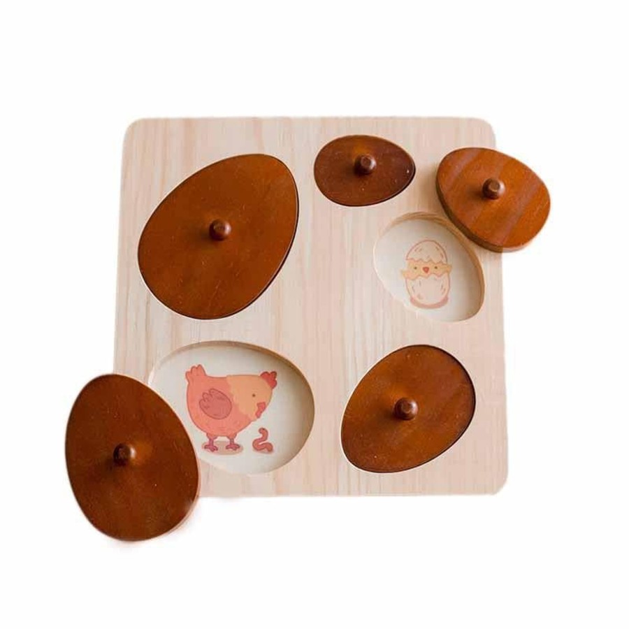 Kids Toys Qtoys Wooden Puzzles | Hen Life Cycle Puzzle