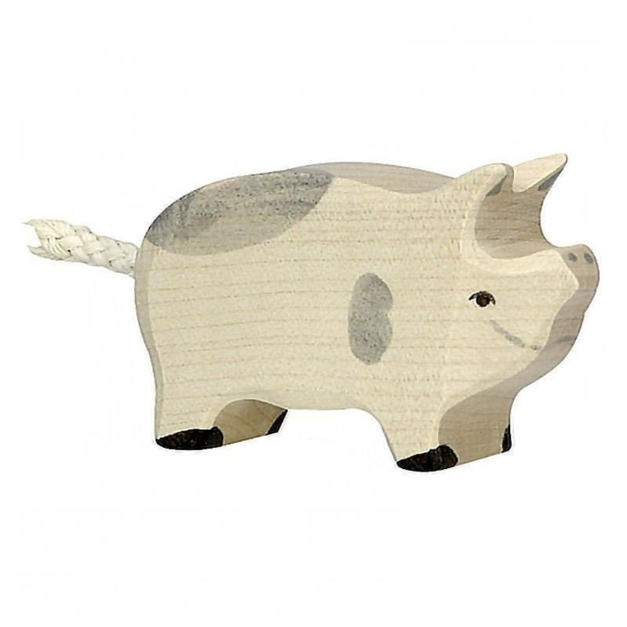 Kids Toys Holztiger Animal Figurines | Piglet - Dappled