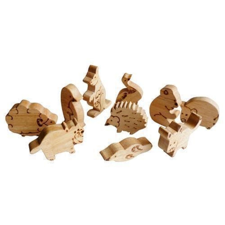 Kids Toys Qtoys Animal Figurines | Wooden Australian Animal Set