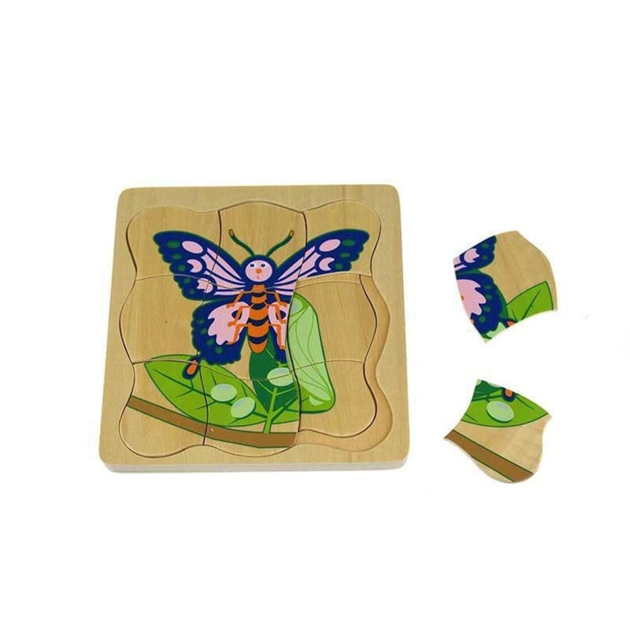 Kids Toys Kaper Kidz Wooden Puzzles | Butterfly Life Cycle 4 Layers