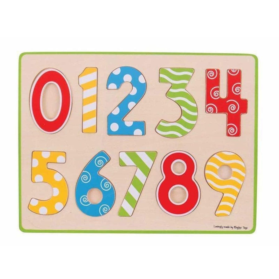 Kids Toys Bigjigs Math & Numeracy | Inset Puzzle - Numbers