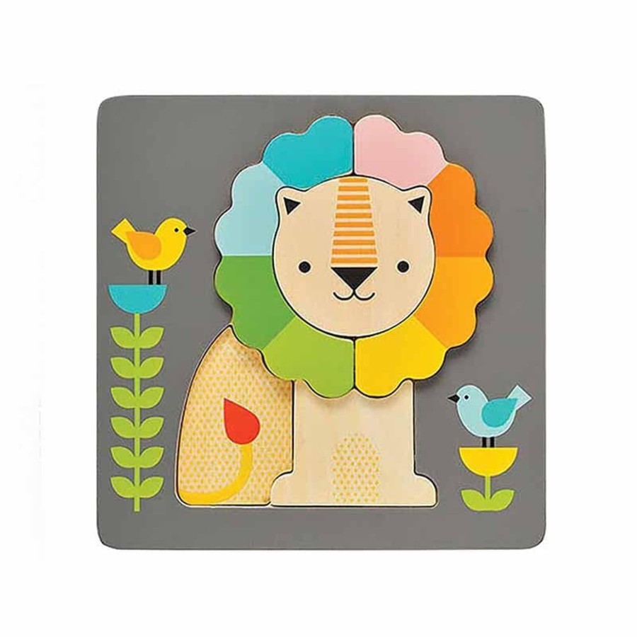 Kids Toys Petit Collage Wooden Puzzles | Little Lion Chunky Wood Puzzle