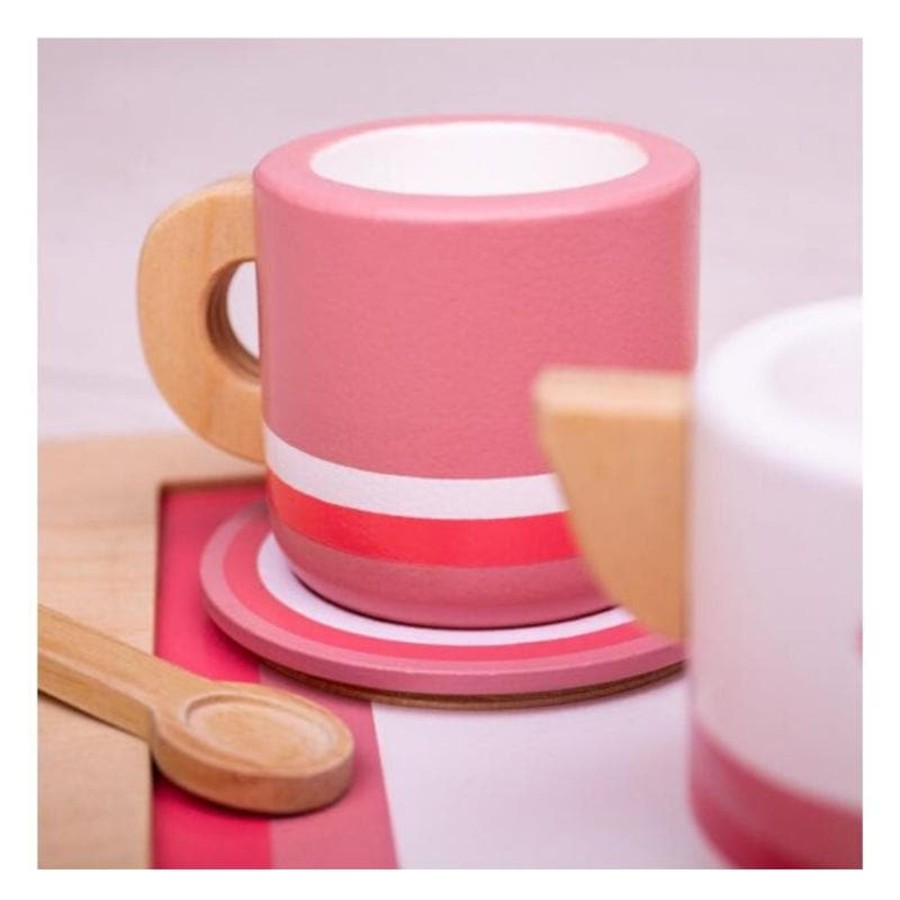 Kids Toys Bigjigs Kids Tea Sets | Pink Tea Tray