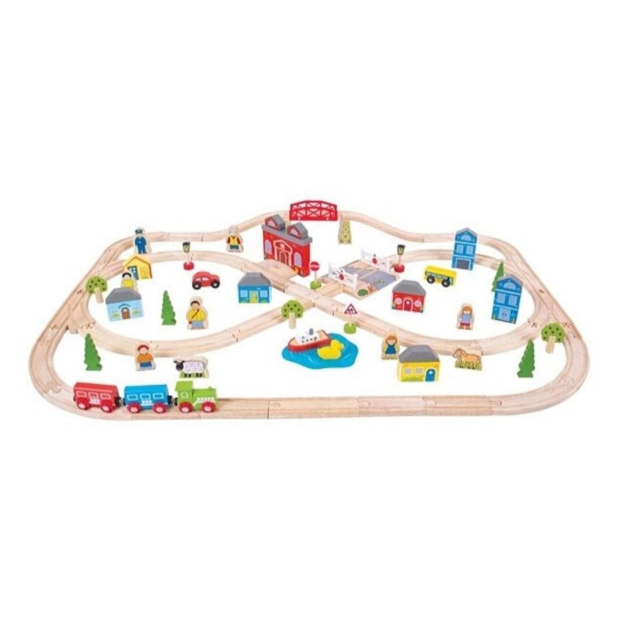 Kids Toys Bigjigs Wooden Toys | Town And Country Train Set