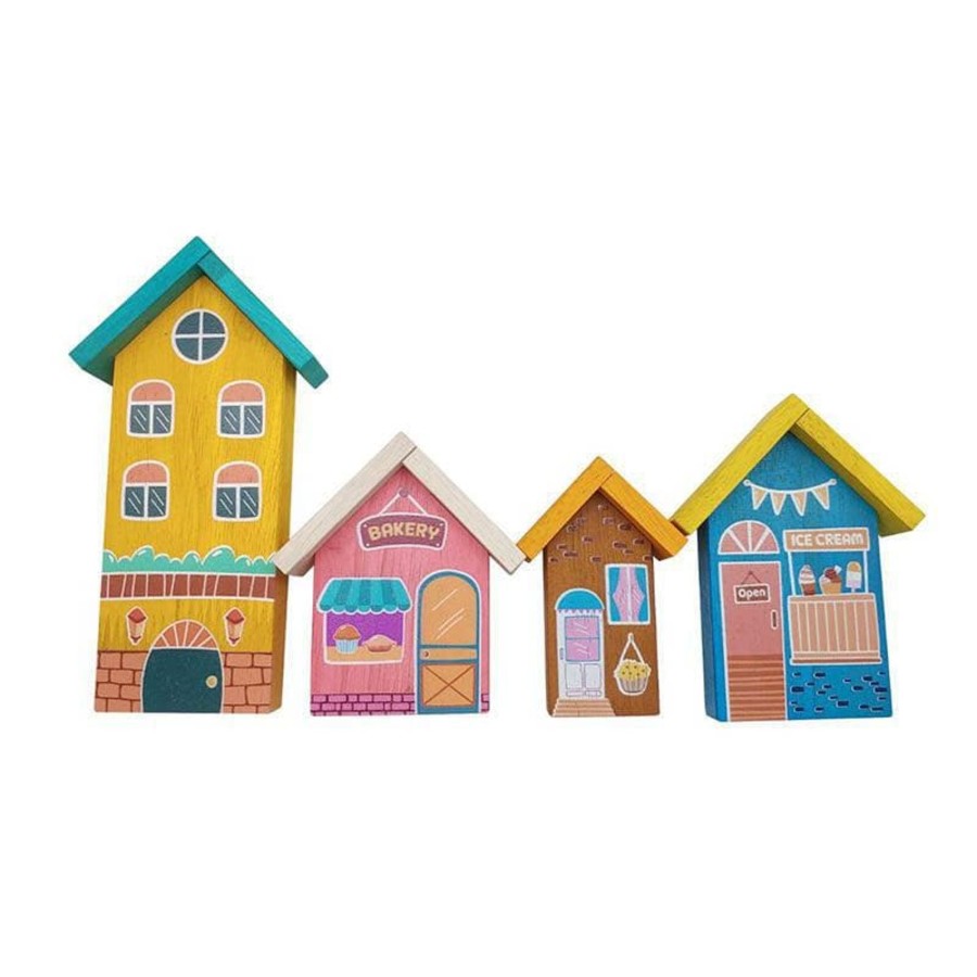 Kids Toys Qtoys Treehouse Toys | Wooden Play House - Set Of 4