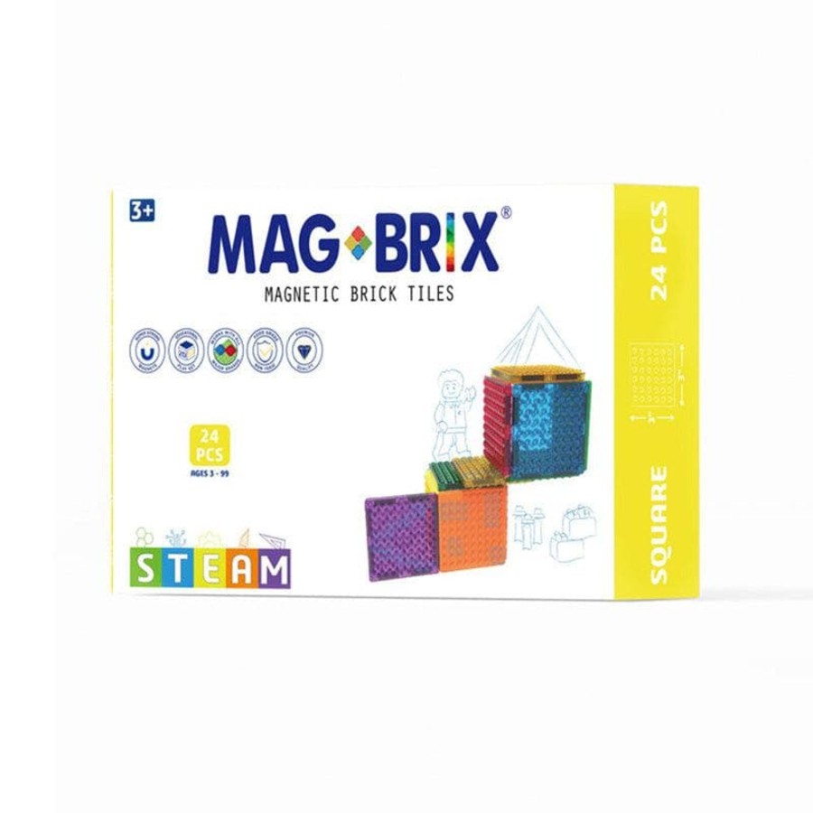 Kids Toys Magblox Construction Blocks | Magbrix 24Pcs Square Pack