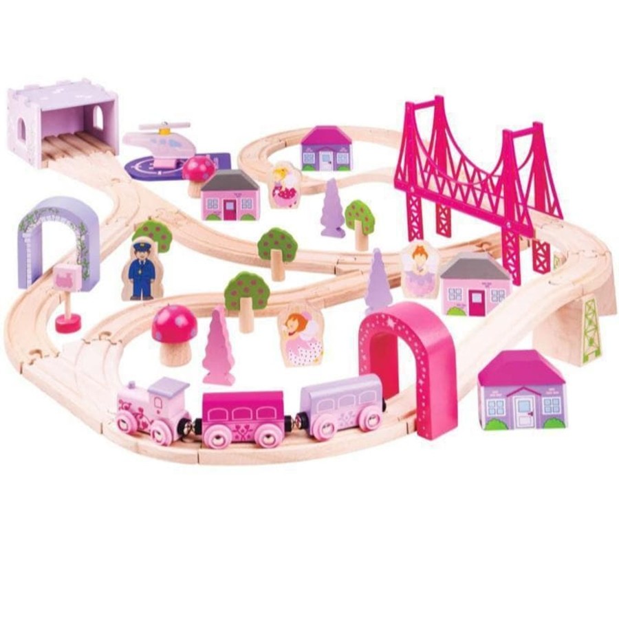 Kids Toys Bigjigs Wooden Toys | Fairy Town Train Set