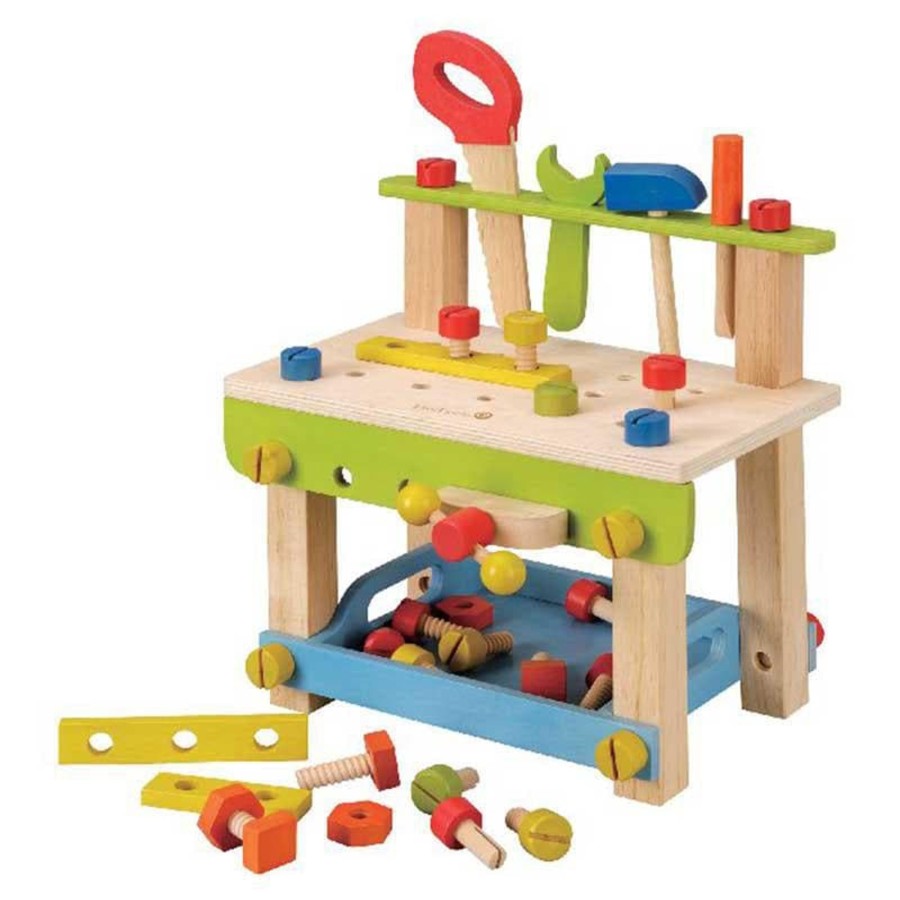 Kids Toys EverEarth Wooden Tool Boxes | Large Work Bench With Tools