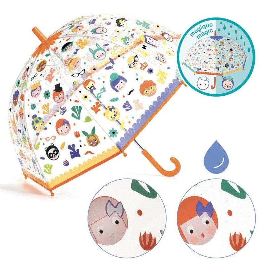 Kids Toys Djeco Outdoor Toys | Faces Colour Change Pvc Child Umbrella