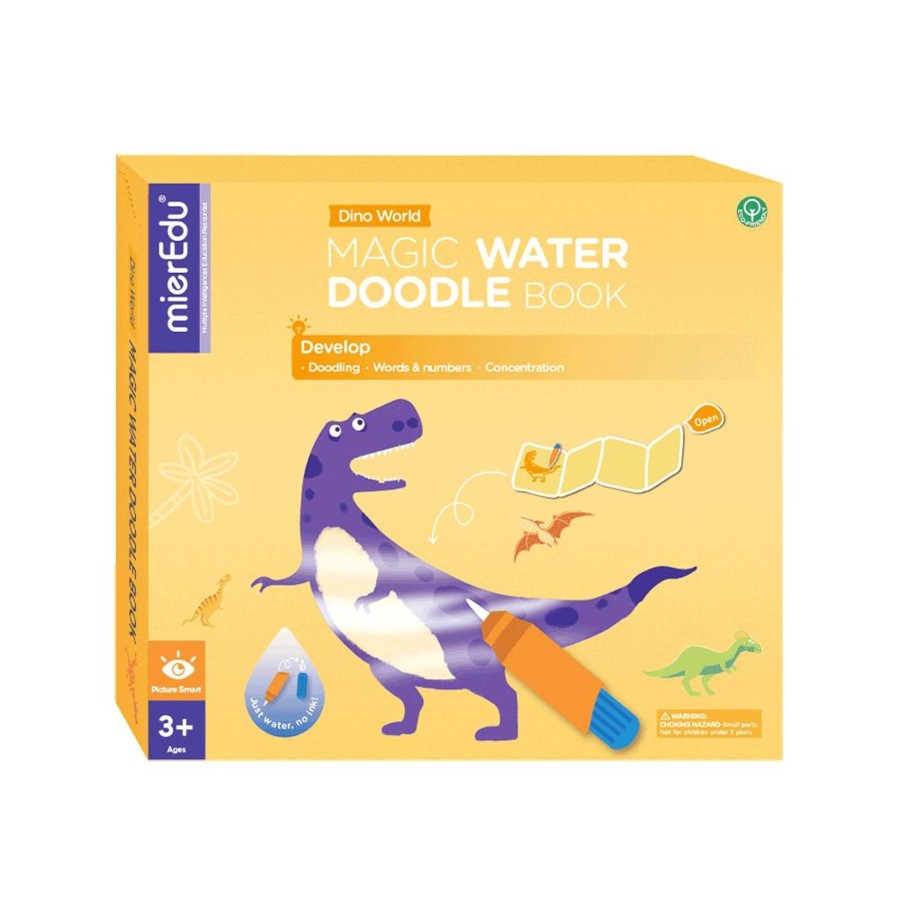 Kids Toys mierEdu Colour & Paint | Magic Water Doodle Book - Dino World