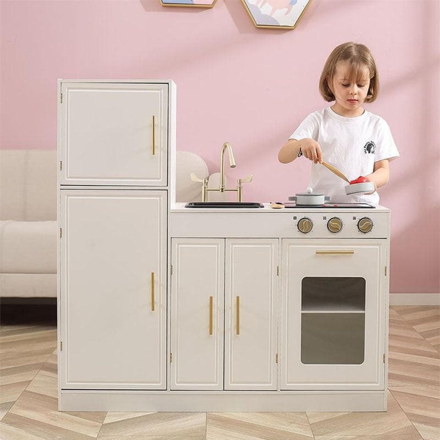 Kids Toys Viga Toys Kids Kitchens | Polarb - Classic White Modern Kitchen