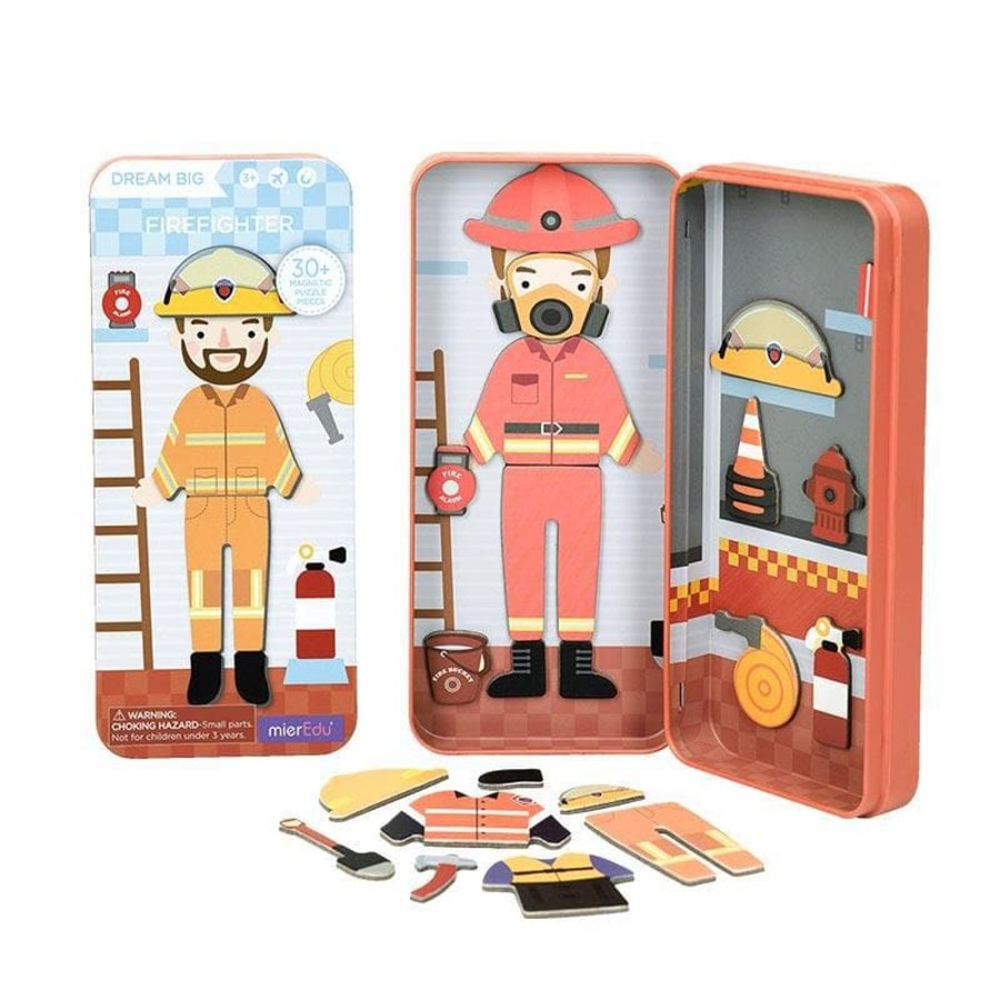 Kids Toys mierEdu Fire Truck Toys | Magnetic Puzzle Box - Firefighter