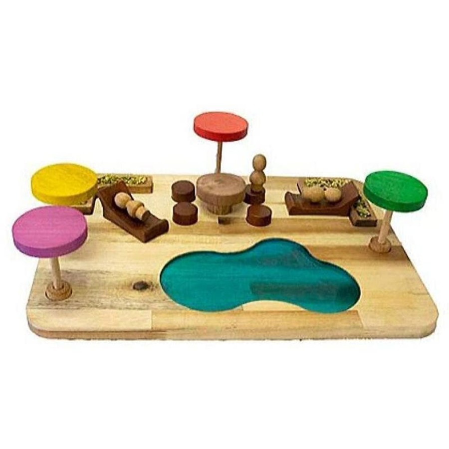 Kids Toys Qtoys Wooden Toys | Gnomes Resort Imaginative Play Set