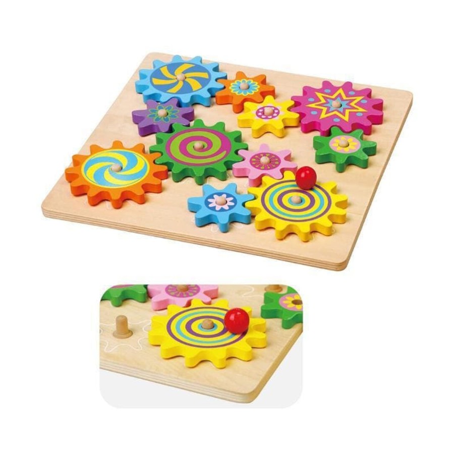 Kids Toys Viga Toys Wooden Puzzles | Spinning Gears Board